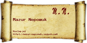 Mazur Nepomuk névjegykártya